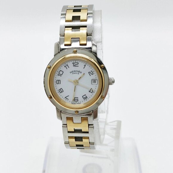 Hermes Watch CL4.220 24mm Women's Whites X Gold 480-082325 - Picture 1 of 9
